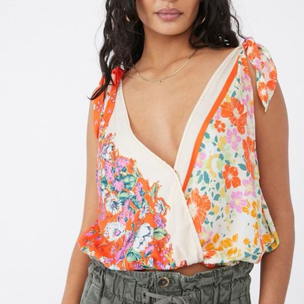 Free People Tied To You Tank Confetti Size Small
